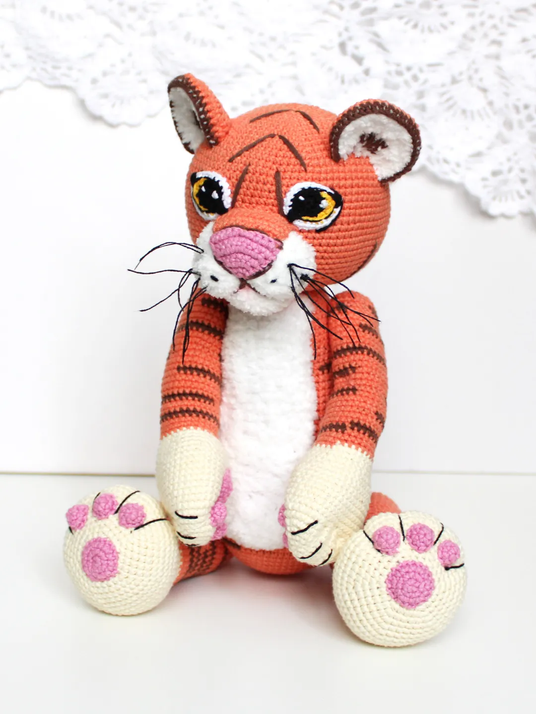 Crochet tiger pattern PDF in English Amigurumi tiger toy