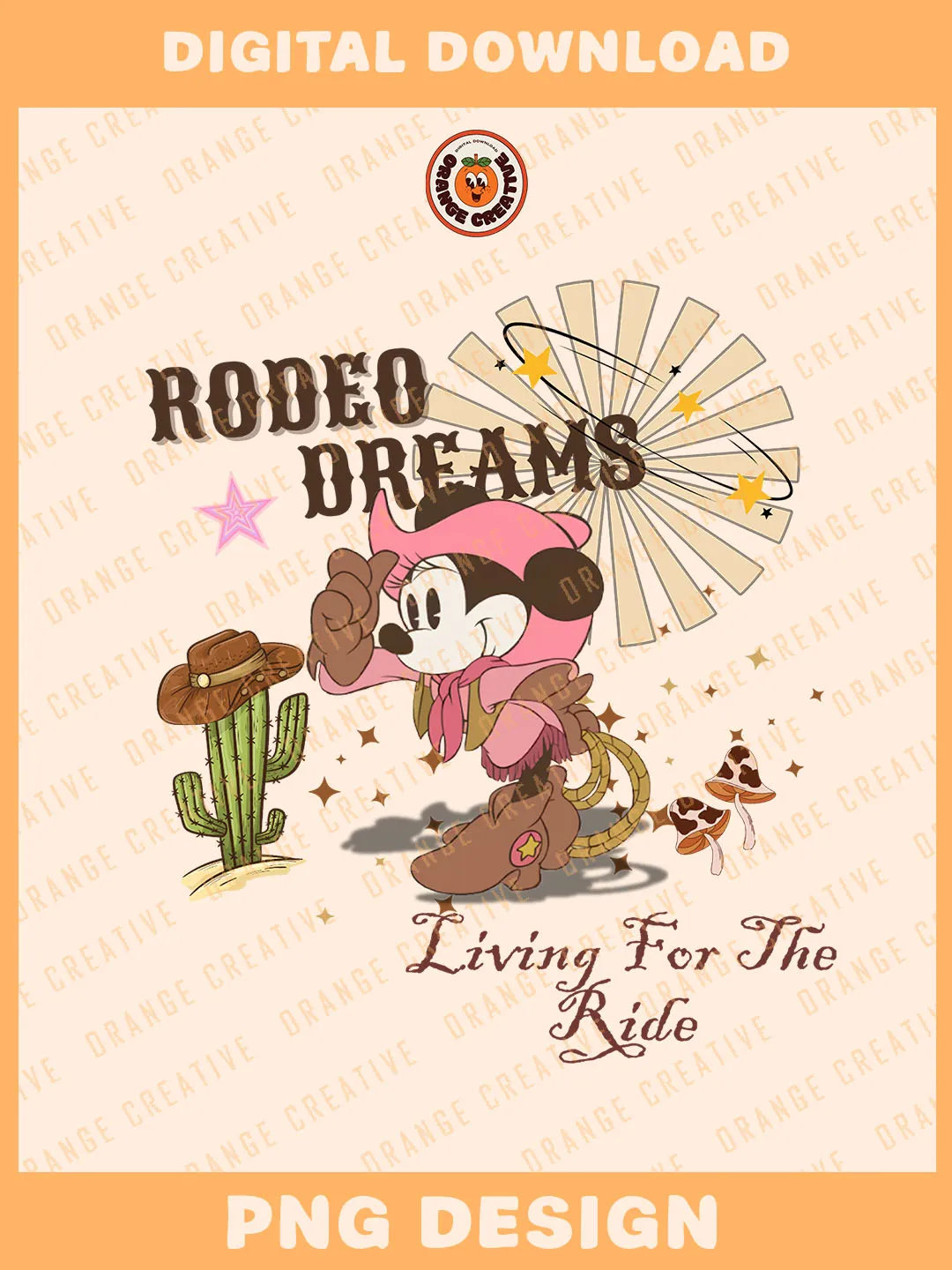Vintage Mickey Mouse Rodeo Dreams Png Designs, Living For The Ride Png ...