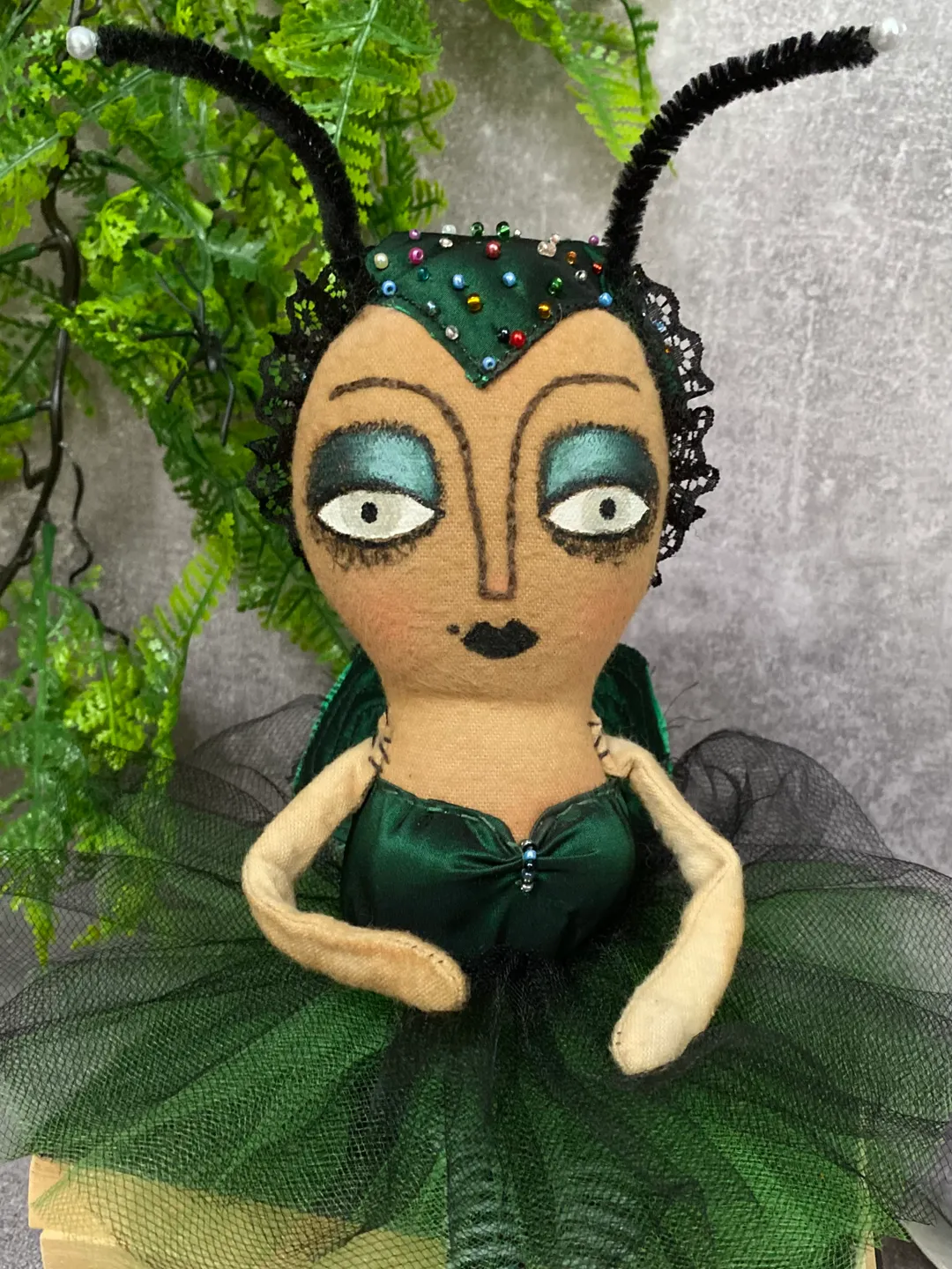 Creepy Cute . Cloth doll . Halloween home decor .