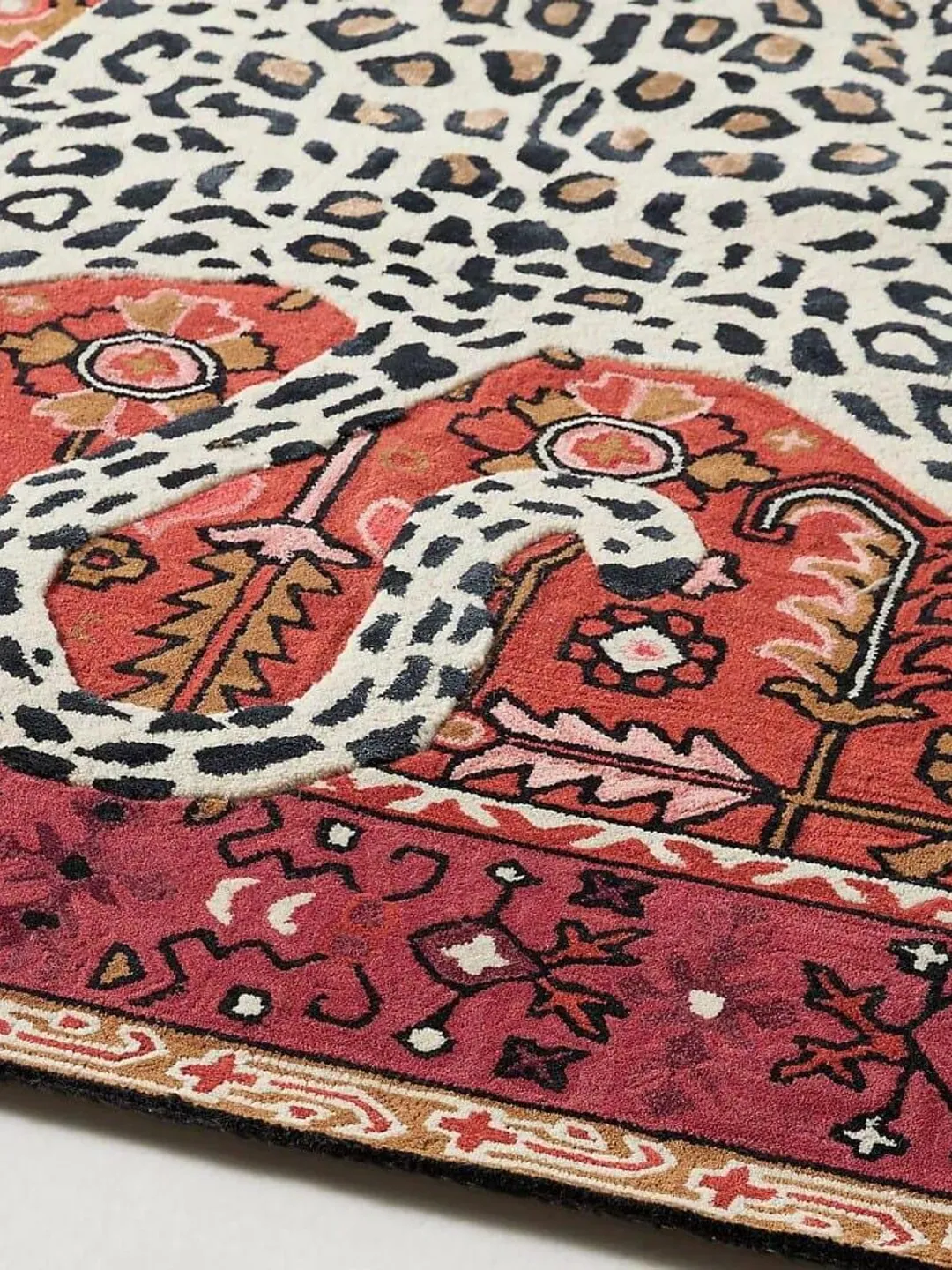 Hand Tufted Wool Leopard Rug | Modern Safari Animal Print