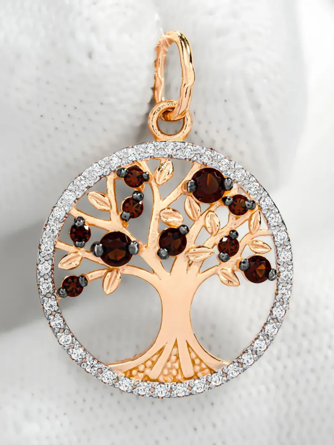 Pendant silver 925 on the neck, gold plated 585, tree of life, with ...