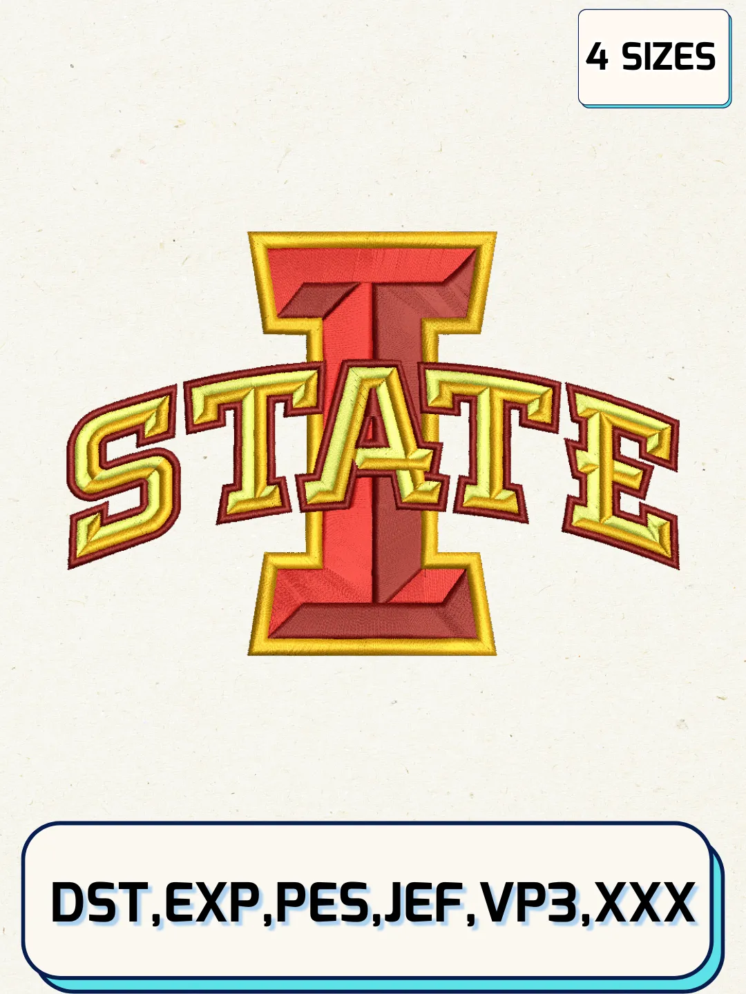 Iowa State Cyclones Logos Embroidery Design Files, NCAA Logos ...