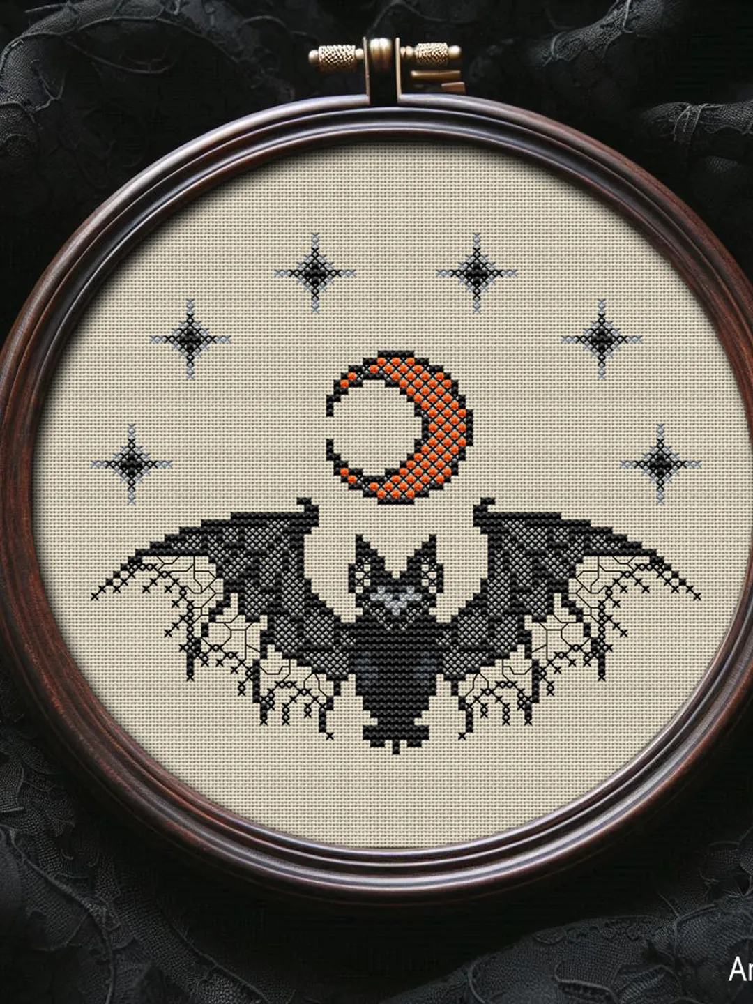 Halloween Bat cross stitch pattern