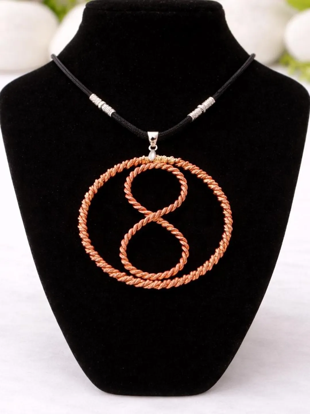 Handmade Copper Infinity Pendant Necklace | Rustic Wire Wrapped Jewelry