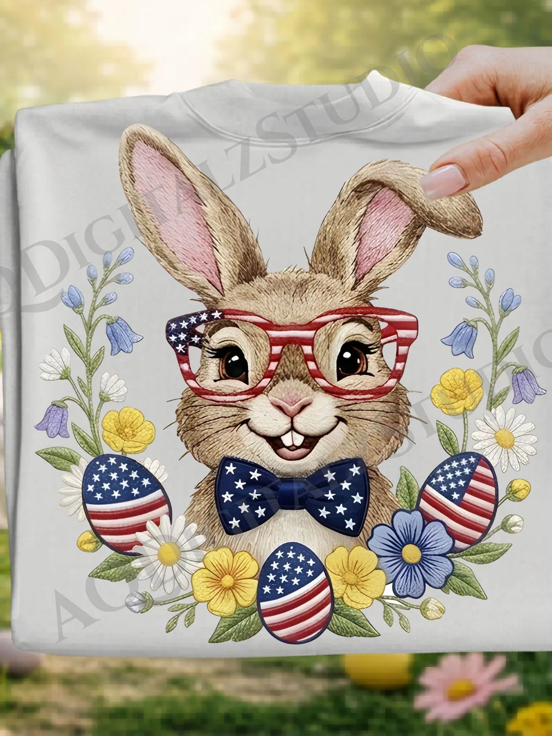 Patriotic Easter Bunny PNG, USA Flag Sublimation, American Stars ...