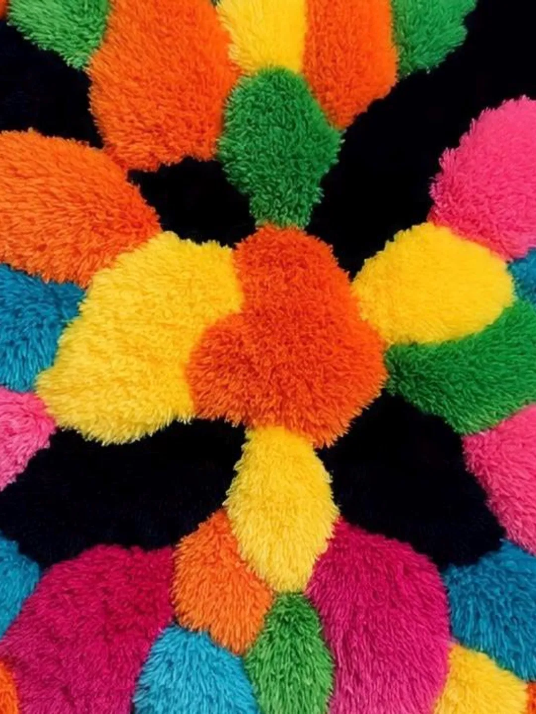 Handmade Tufted Colorful Abstract Fiber Art Tapestry Wool Area Rug