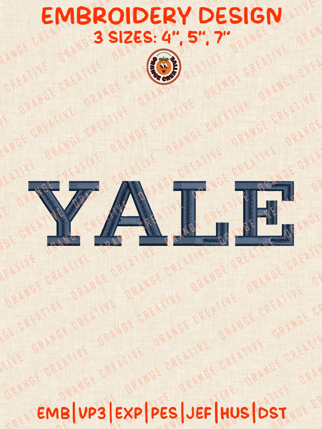 Yale Word Logo Embroidery Files, NCAA Yale Bulldogs Team Embroidery Designs, Yale Bulldogs Football Team Machine Embroidery Files, NCAA Machine Embroidery, Digital Download