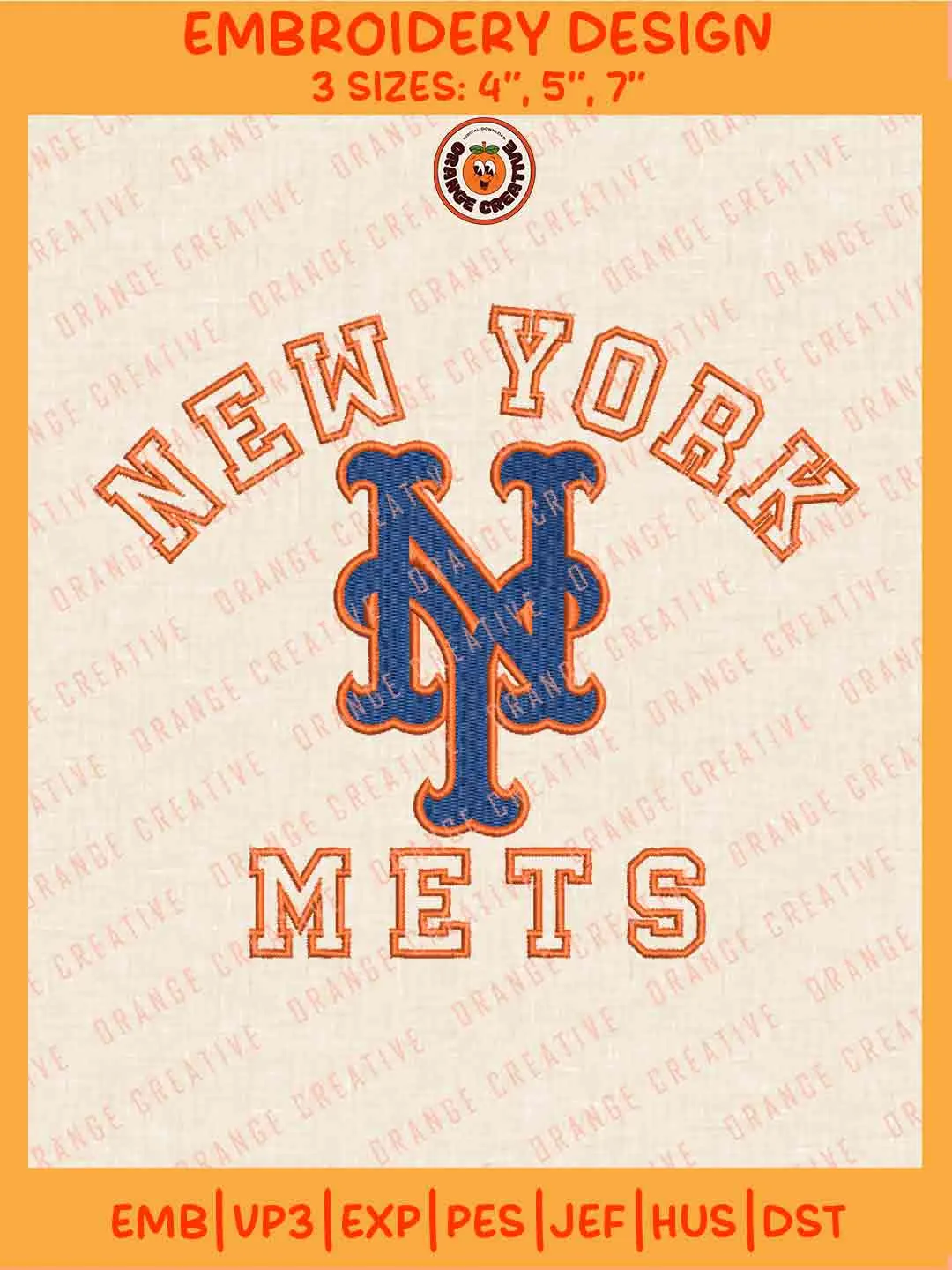 MLB New York Mets Team Name Logo Embroidery Files, MLB Mets Team Embroidery Designs, Baseball Team Team Machine Embroidery Files, MLB Machine Embroidery, Digital Download