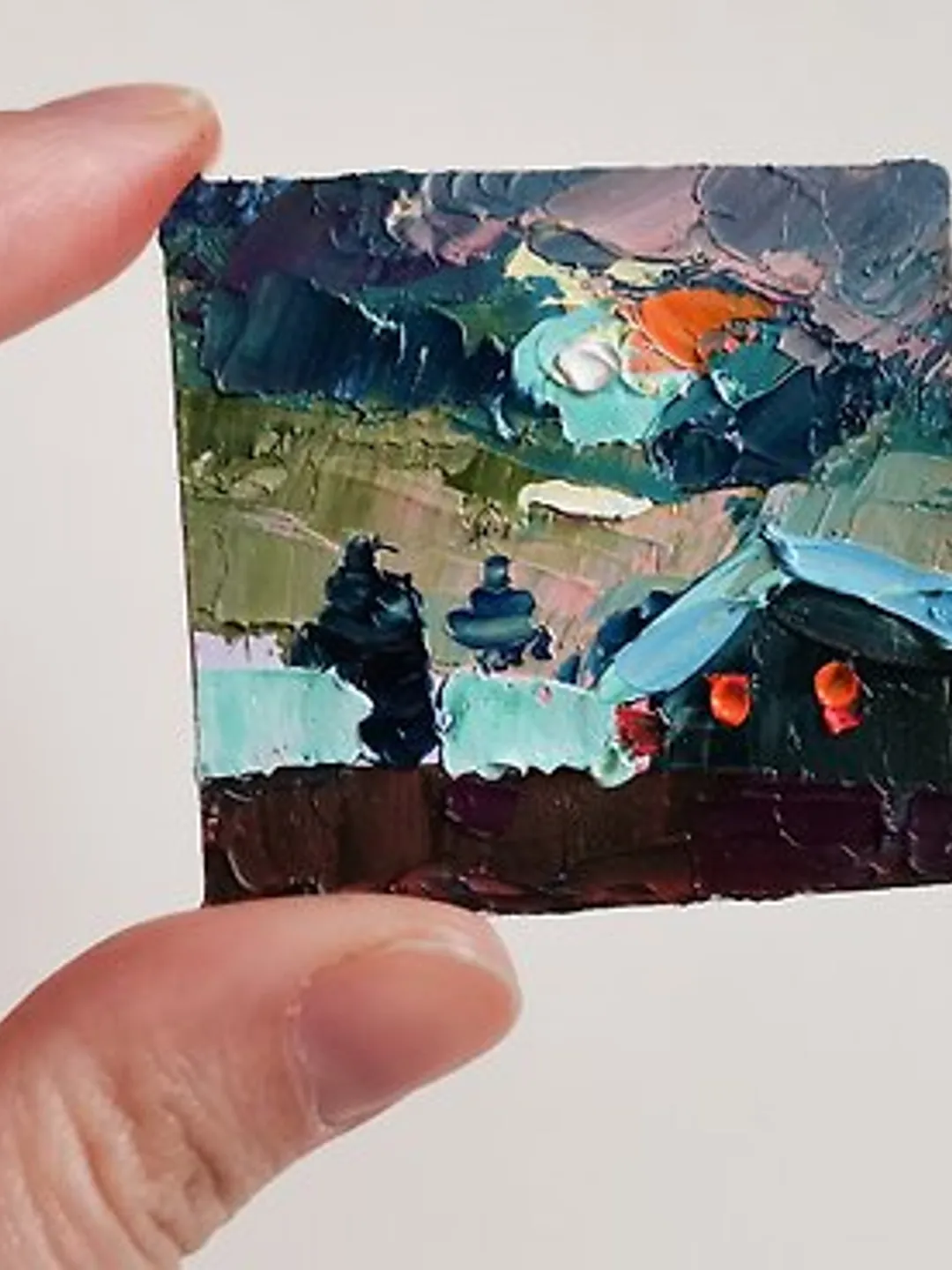 Night Painting 油畫原作 Moon Original Art 手工油畫 Oil Painting 掛畫 Winter landscape