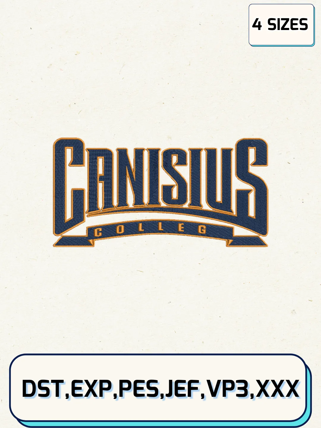 Canisius Golden Griffins Embroidery Design Files, NCAA Logos Embroidery Designs, Machine Embroidery Files, 4 Sizes