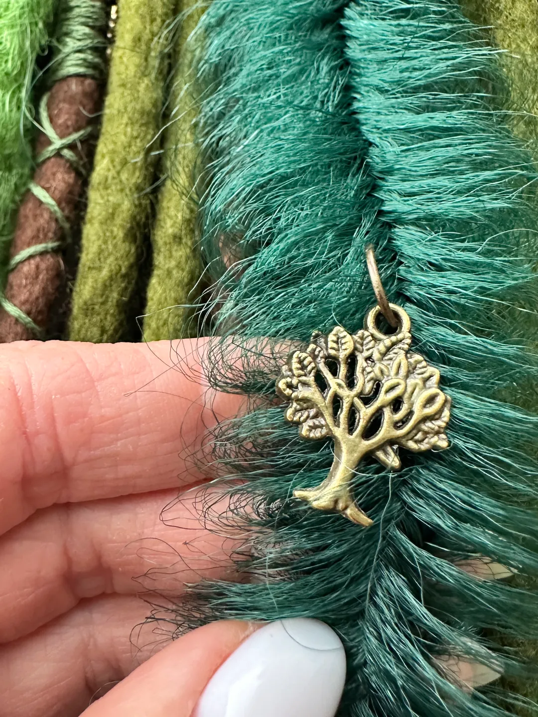 Hair band with dreadles and openwork braids, forest style