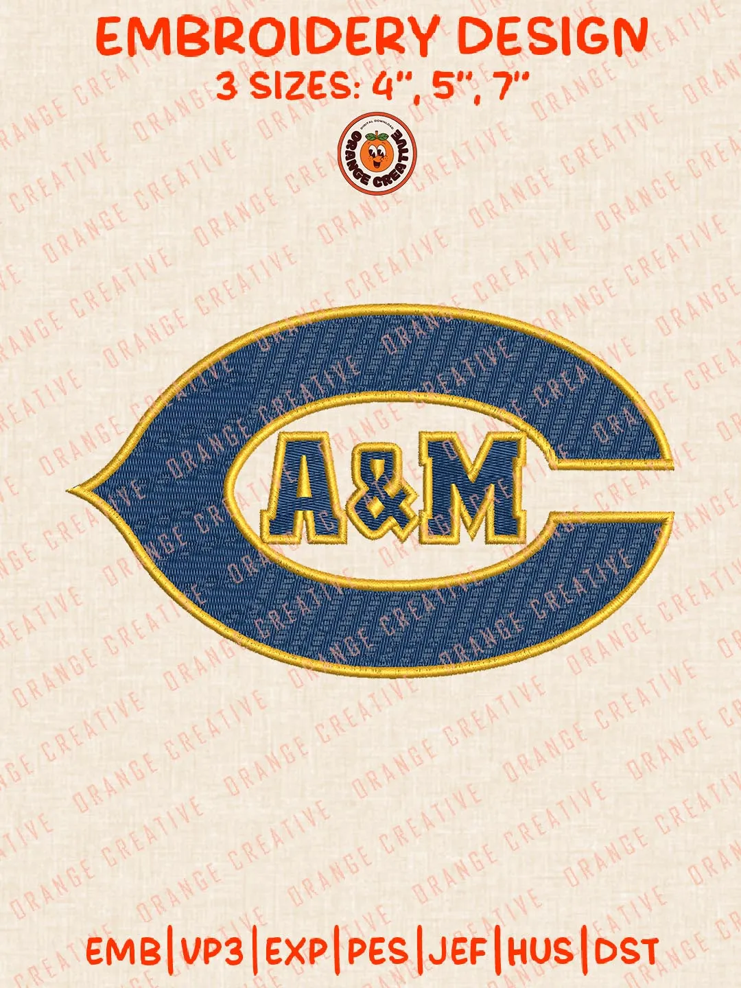 East Texas A&M Lions Embroidery Design, NCAA Logo Embroidery Design, Machine Embroidery Design File, 4 Sizes, Digital Download