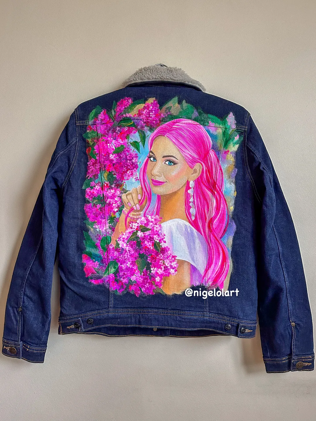 Portrait from photo Painted Denim Jacket Handmade Custom denim jacket Personalized jean jackets Portraits from photos