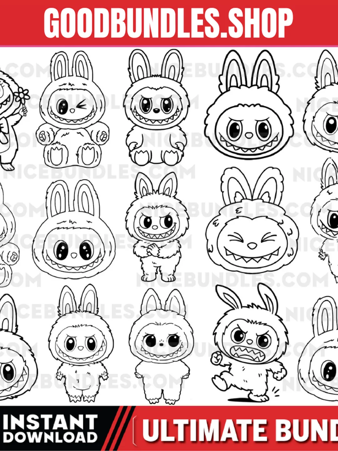 15 Labubu Svg Bundle, Labubu Png, Labubu Dxf, Labubu Clipart