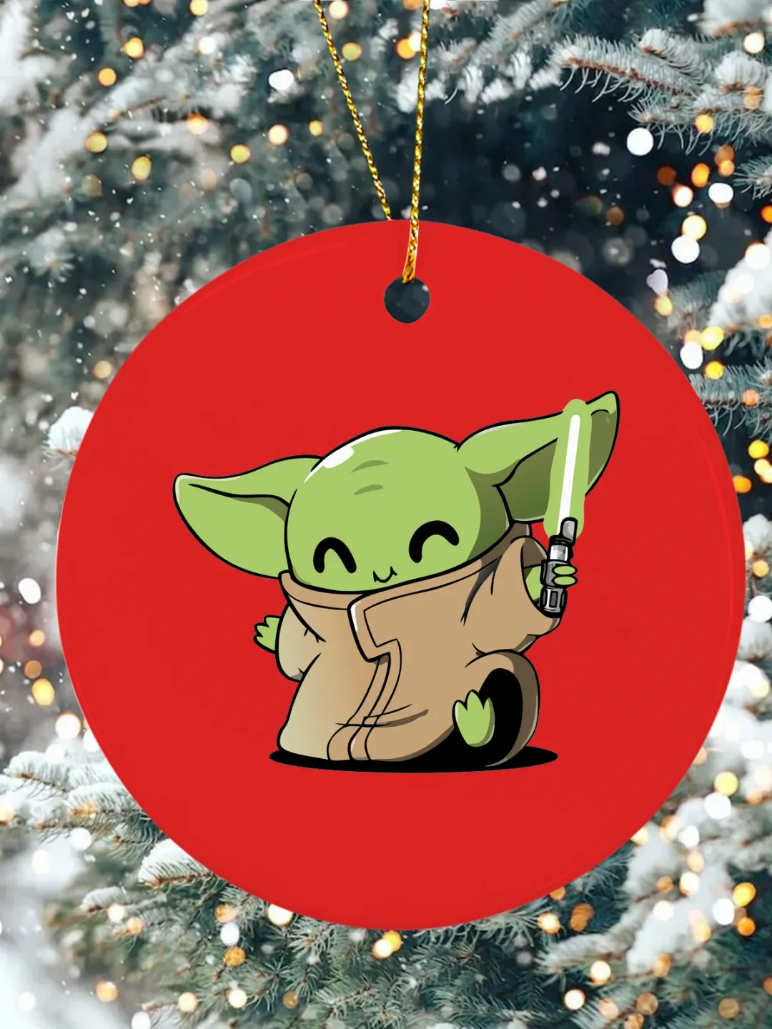 Yoda Christmas Ceramic Ornament