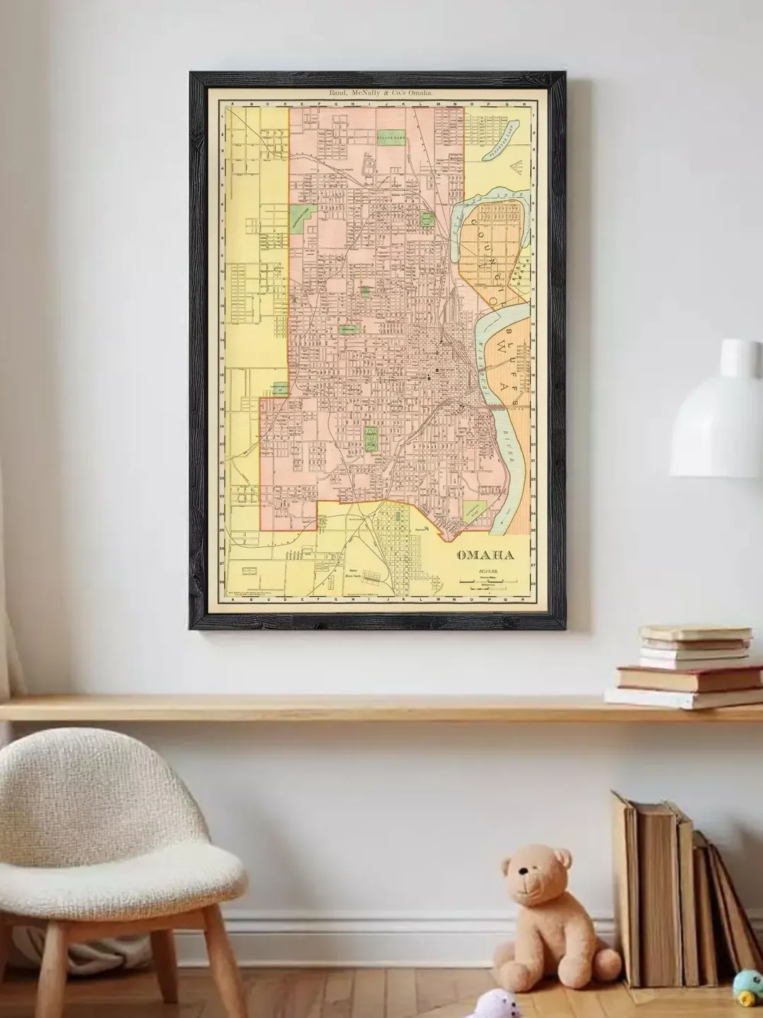 Omaha Nebraska 1894 Vintage Map Print: Antique Wall Art
