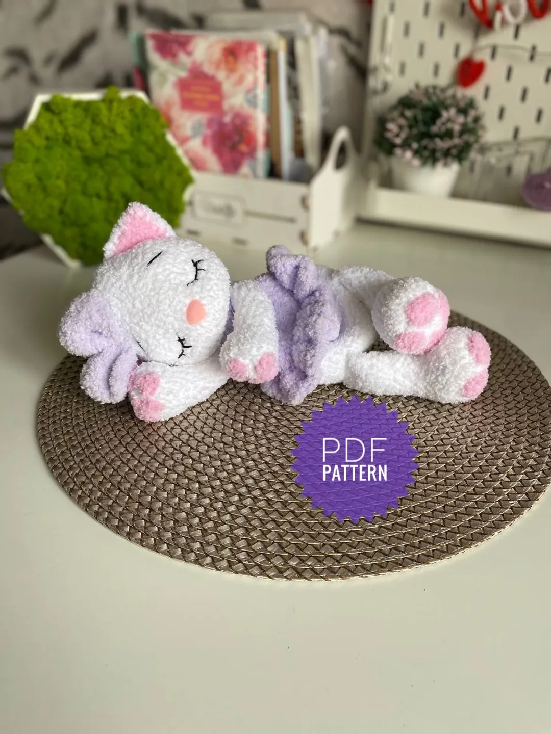 Crochet cat comforter pattern, Cat pattern tutorial, Cat Baby Security Blanket