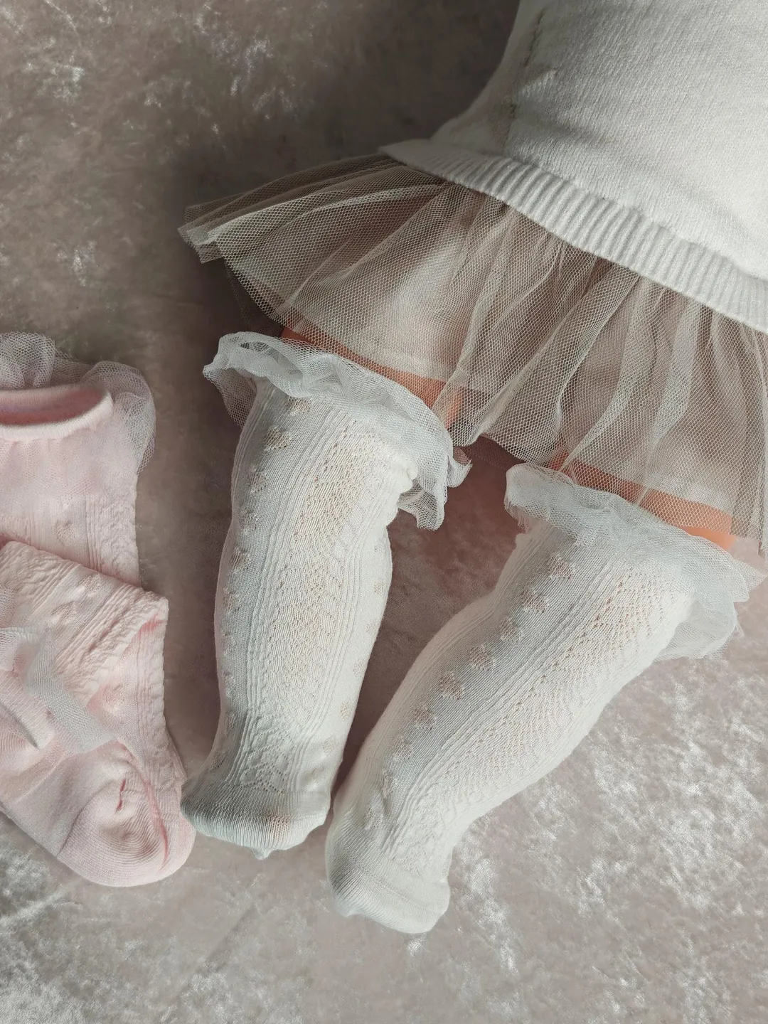 Baby Knee High Cotton Ruffle Socks Baby Girl Birthday Party Outfit