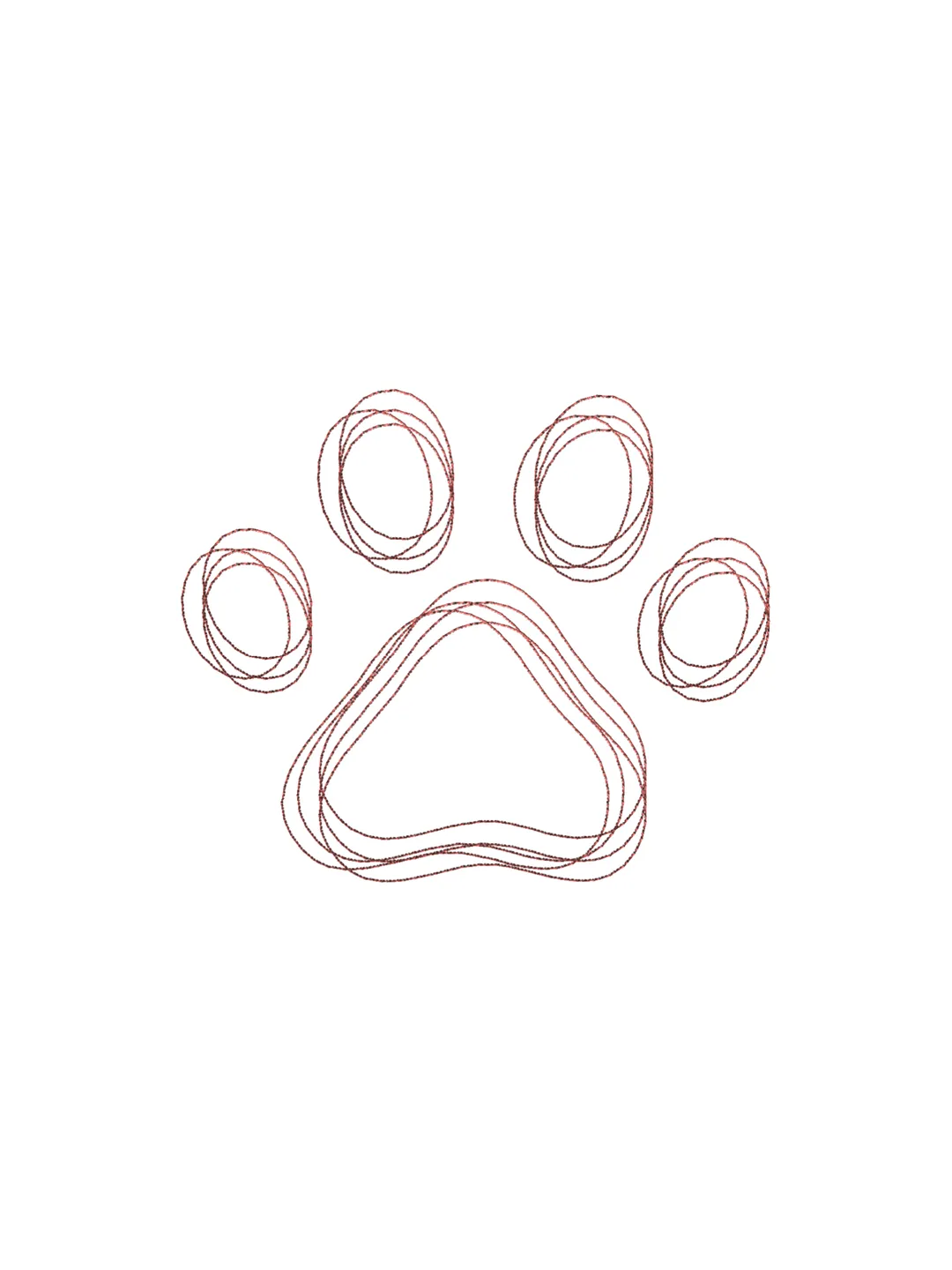 Dog paw scribble stitch embroidery design,Dog paw machine embroidery design,INSTANT DOWNLOAD-1350