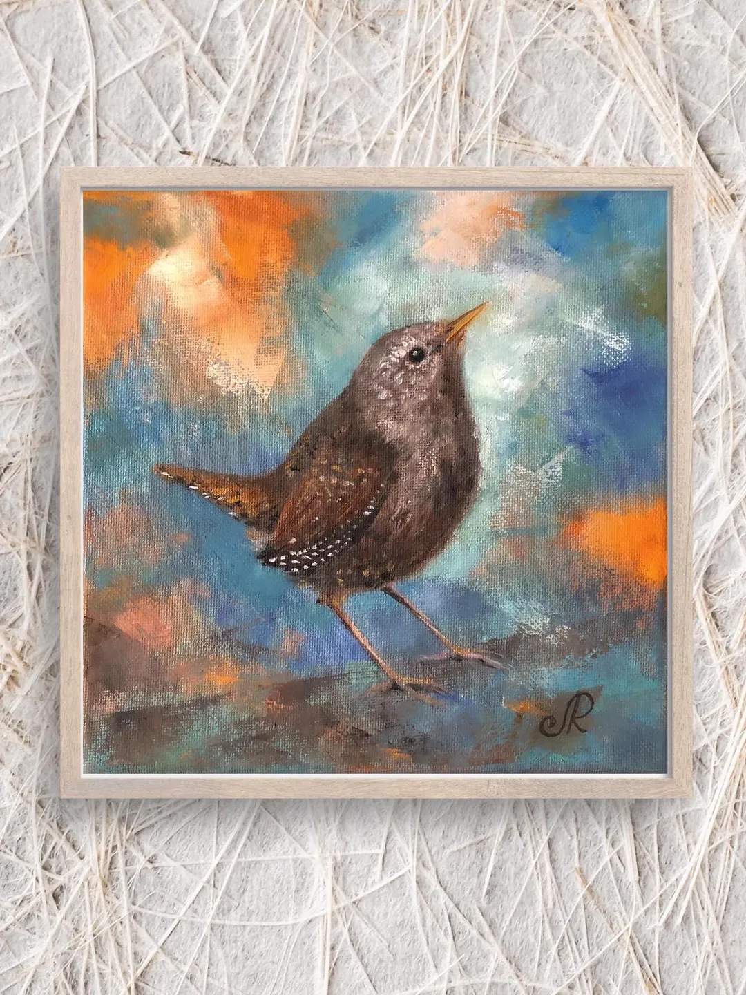 Bird Original Oil Painting Birds Wall Art Animal Painting
