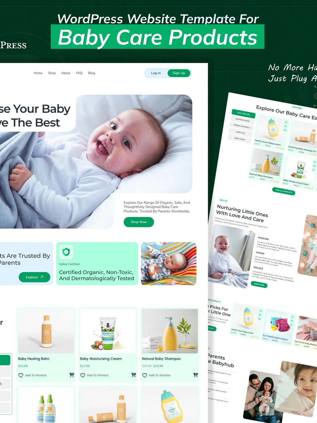 Baby Care Products WordPress Bricks Builder Template Kit | Kids Store & Ecommerce Website Template