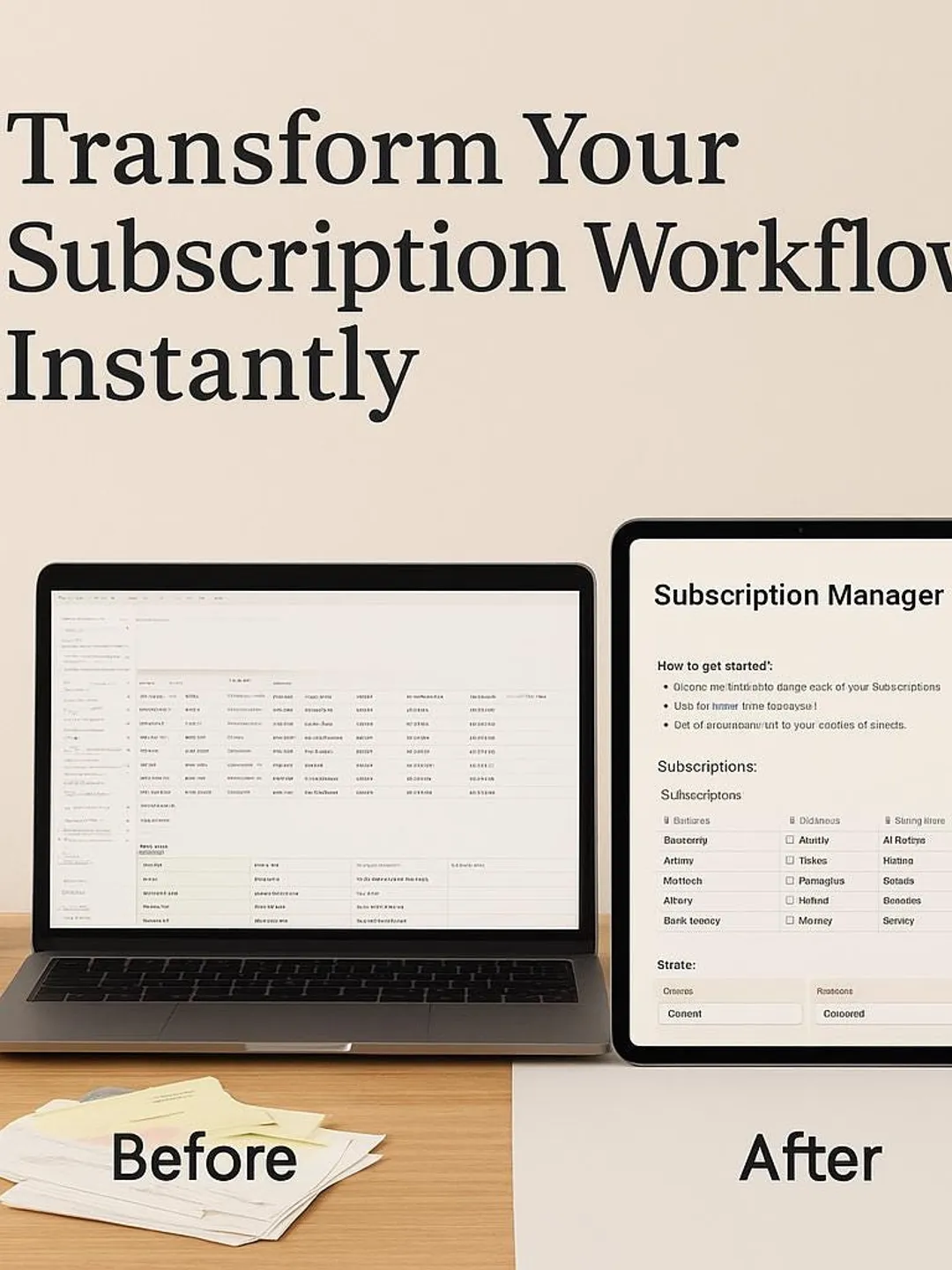 Subscription Manager Notion Template | Track Renewals, Payments & Costs ...