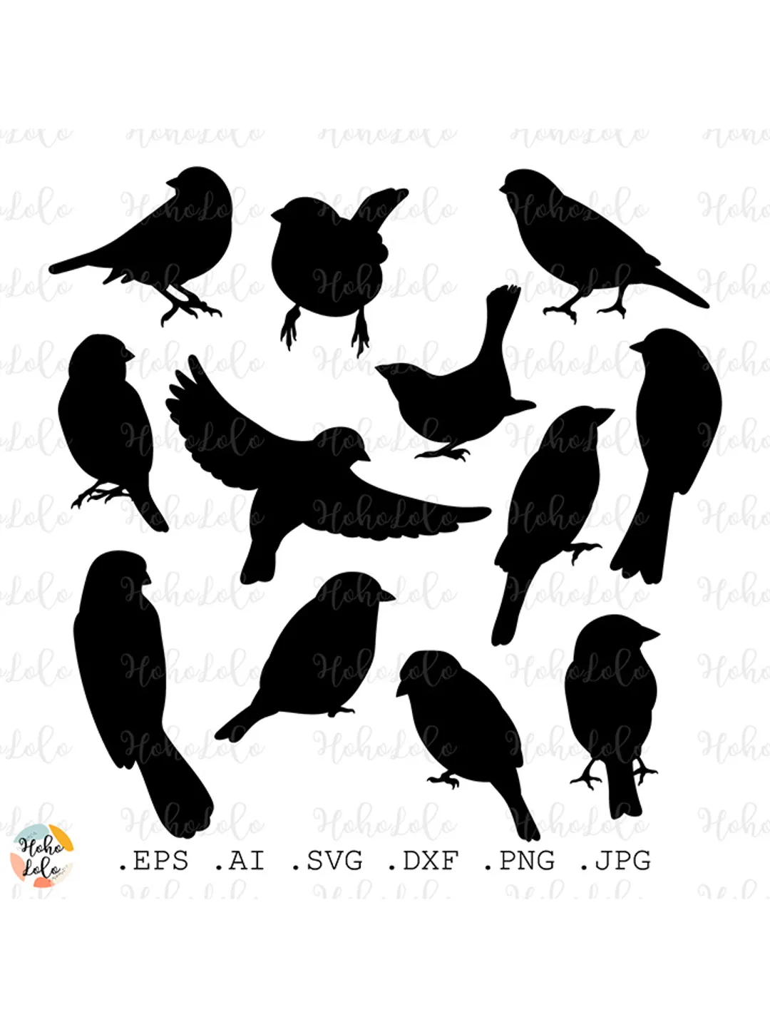 Sparrow Svg, Sparrow Silhouette, Sparrow Cricut, Sparrow Stencil Template Dxf, Sparrow Clipart Png