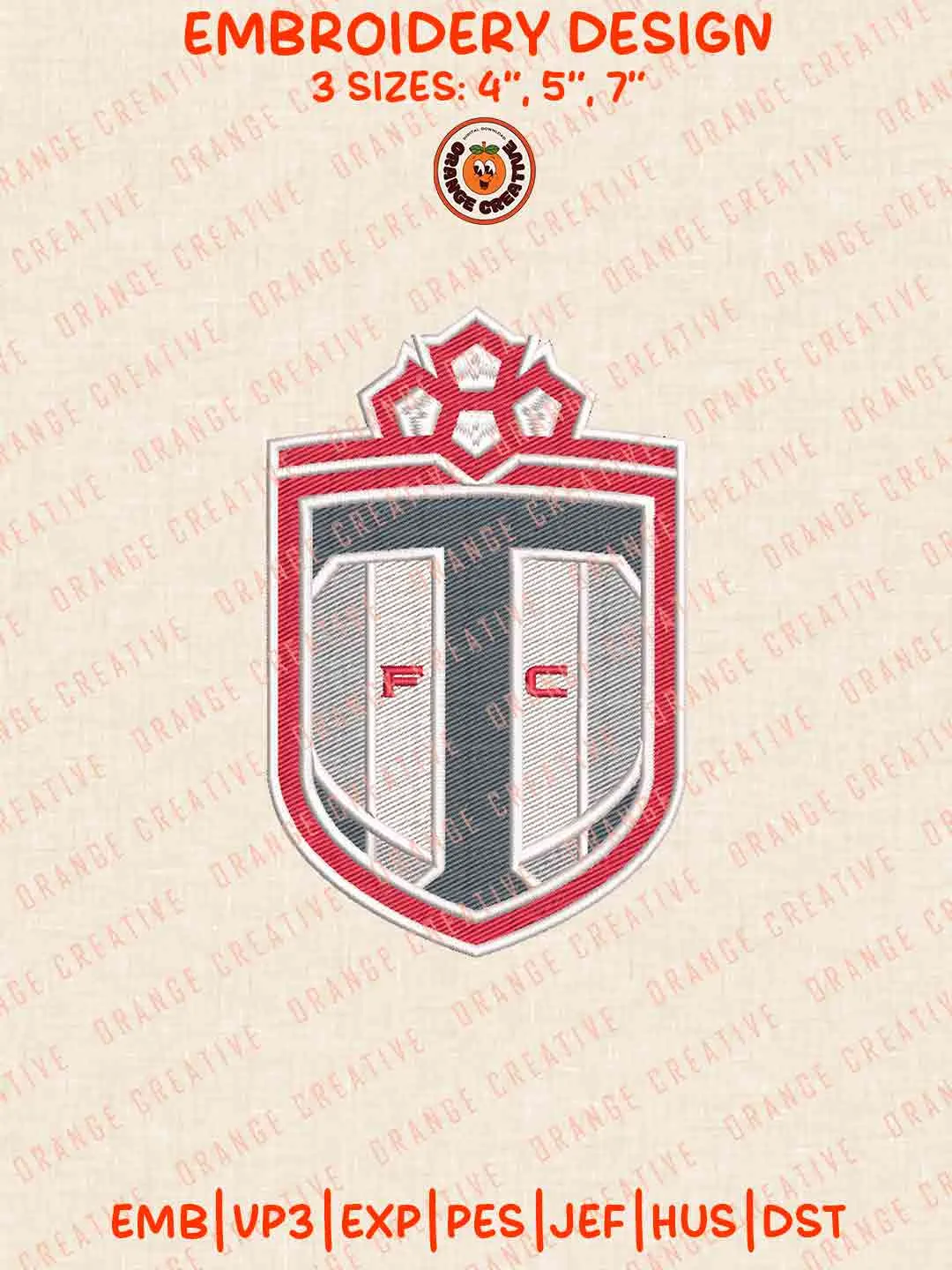 MLS Toronto FC Logo Embroidery Files, MLS Toronto FC Embroidery Designs, League Soccer Machine Embroidery Files, MLS Toronto FC Team Machine Embroidery, 3 sizes, Digital Download