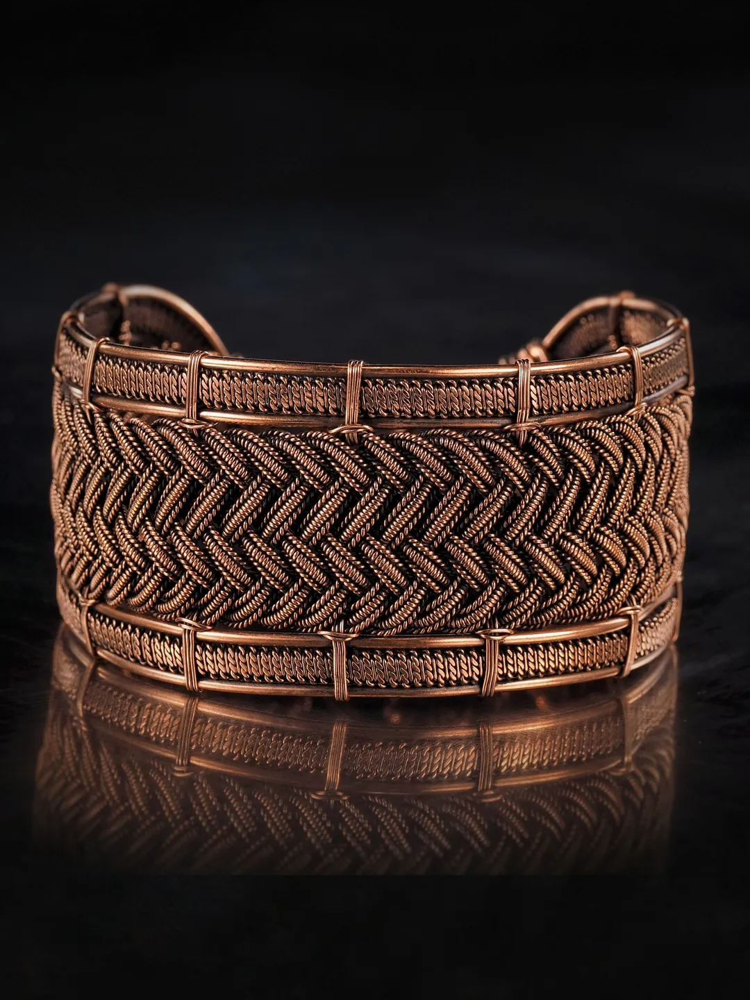 Woven copper wire bracelet Antique style handcrafted copper jewelry Unique gift