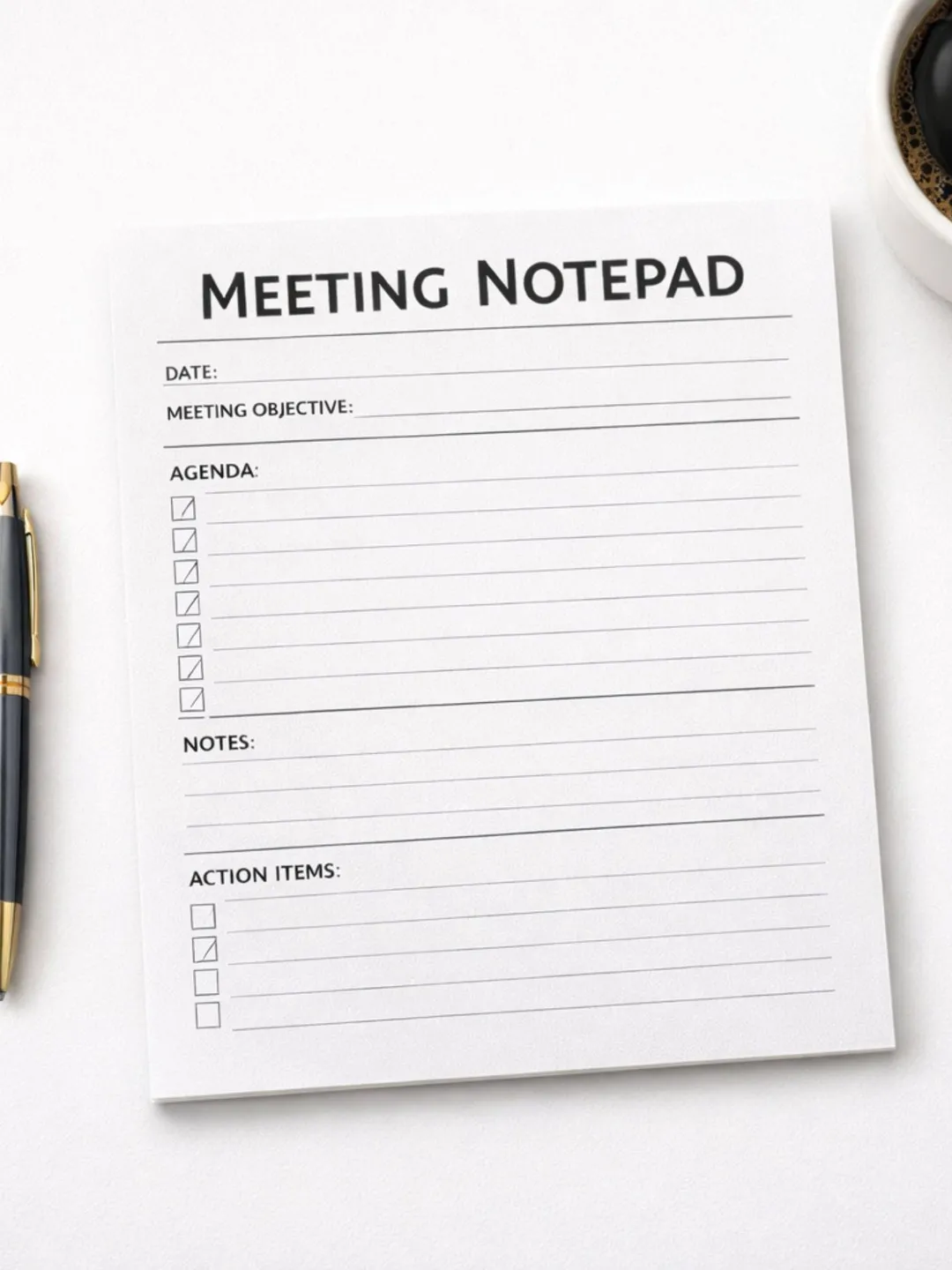 Meeting Notes Notepad Meeting Notepad Printable | Meeting Notes & Minutes Template | Business ...