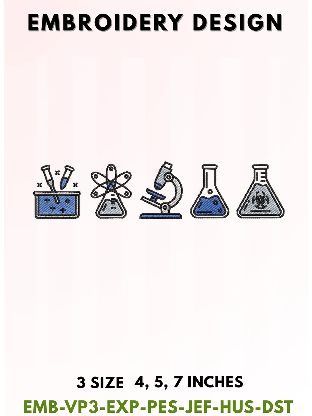 Lab Wmbroidery Pattern Science Laboratory Embroidery Design, Cute Chemistry Lab Equipment ...