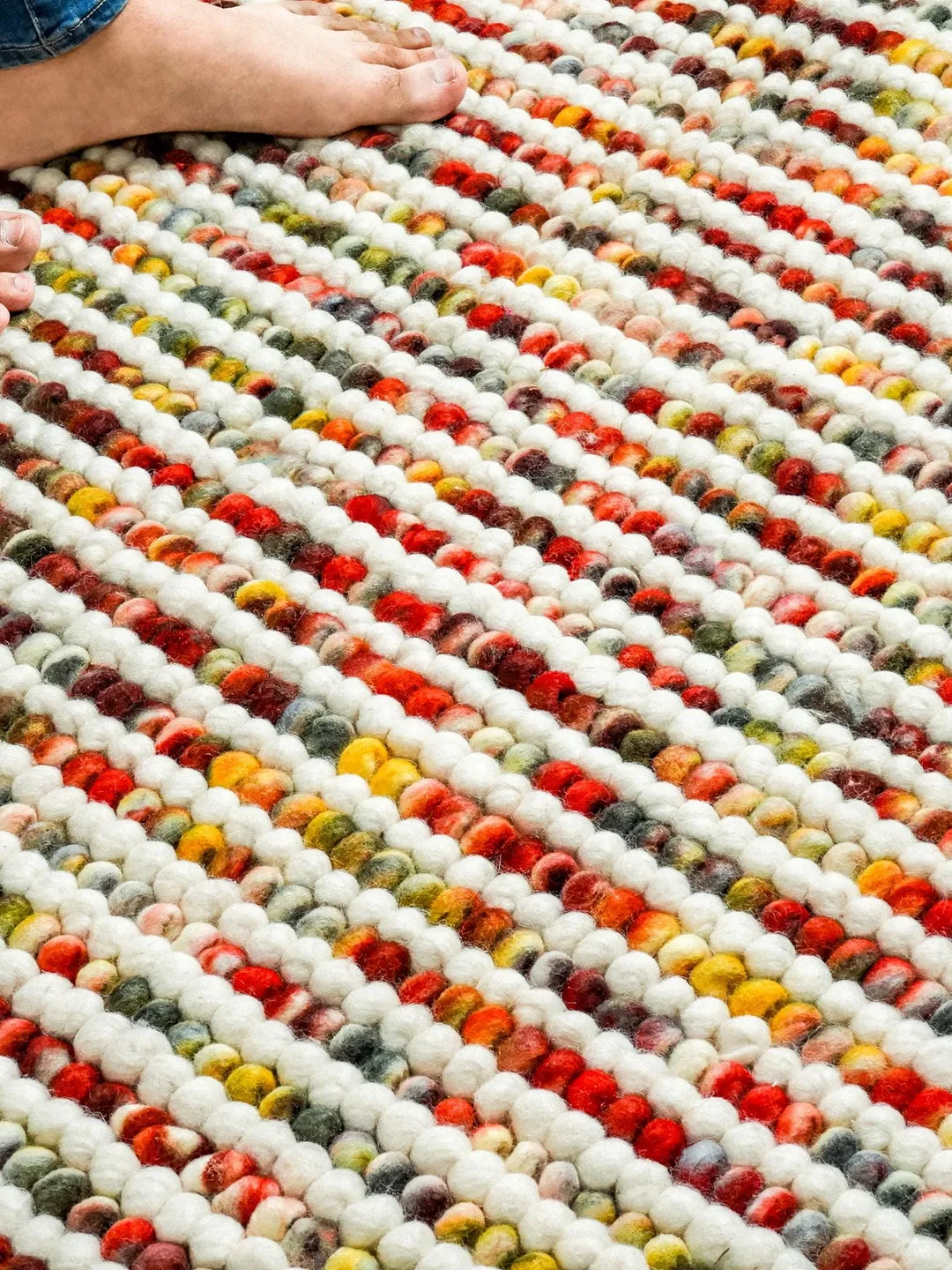 Handwoven Multi Patterned Chunky Scandinavian decor Indoor Wool Rug ...