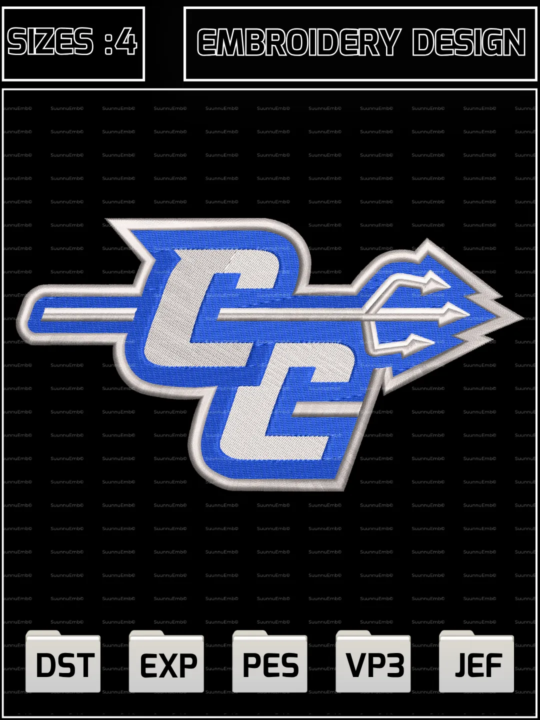 Central Connecticut Blue Devils Secondary Logo Embroidery Design,NCAA Logos Embroidery Design,NCAA Teams, Machine Embroidery Design File,4 Sizes, Digital Download