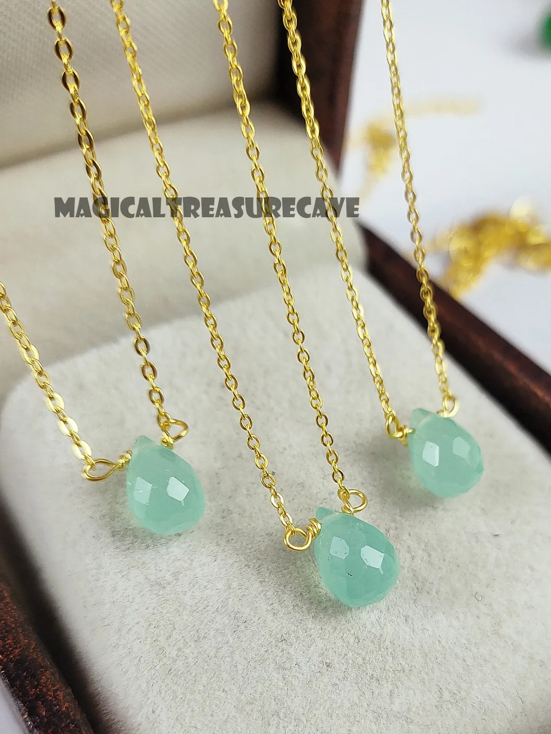 Aqua Blue Chalcedony 925 Sterling Silver Necklace, Aqua Chalcedony Gemstone Jewelry, Chalcedony Quartz Pendant, Stone Necklace Gift For Her