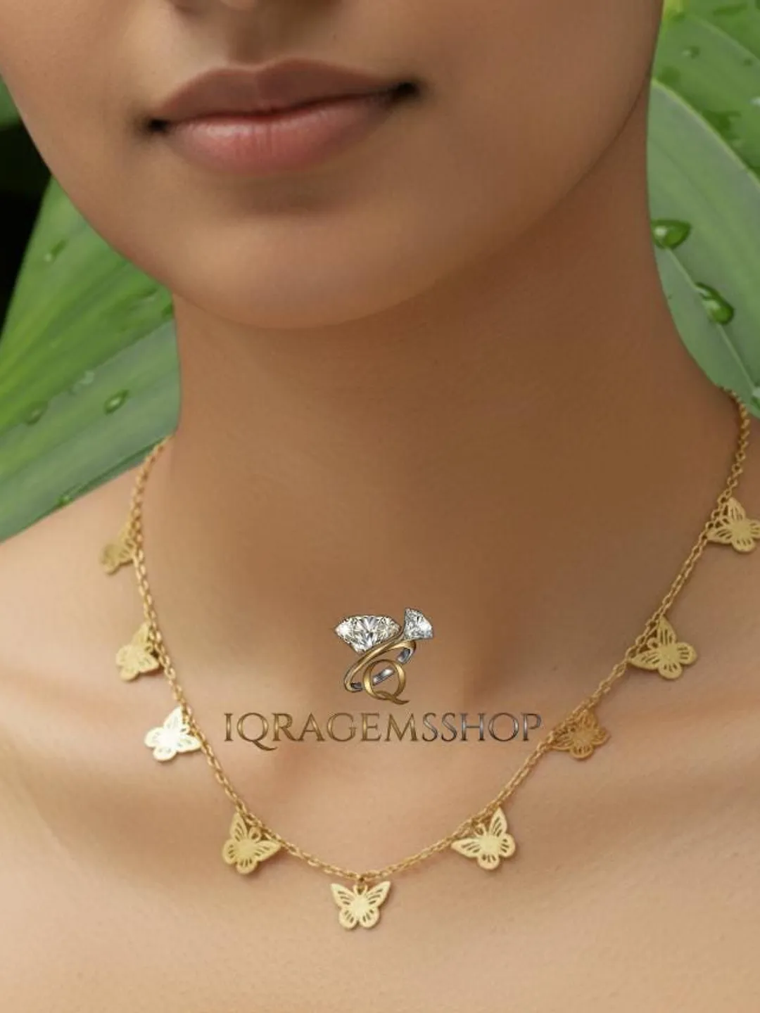 Gold Plated Butterfly Choker | 925 Sterling Silver Dainty Necklace