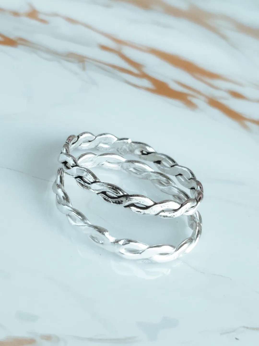 Twisted Rope Ring Setting Gold Stacking Ring Set | Minimalist Band & Twisted Rope Design