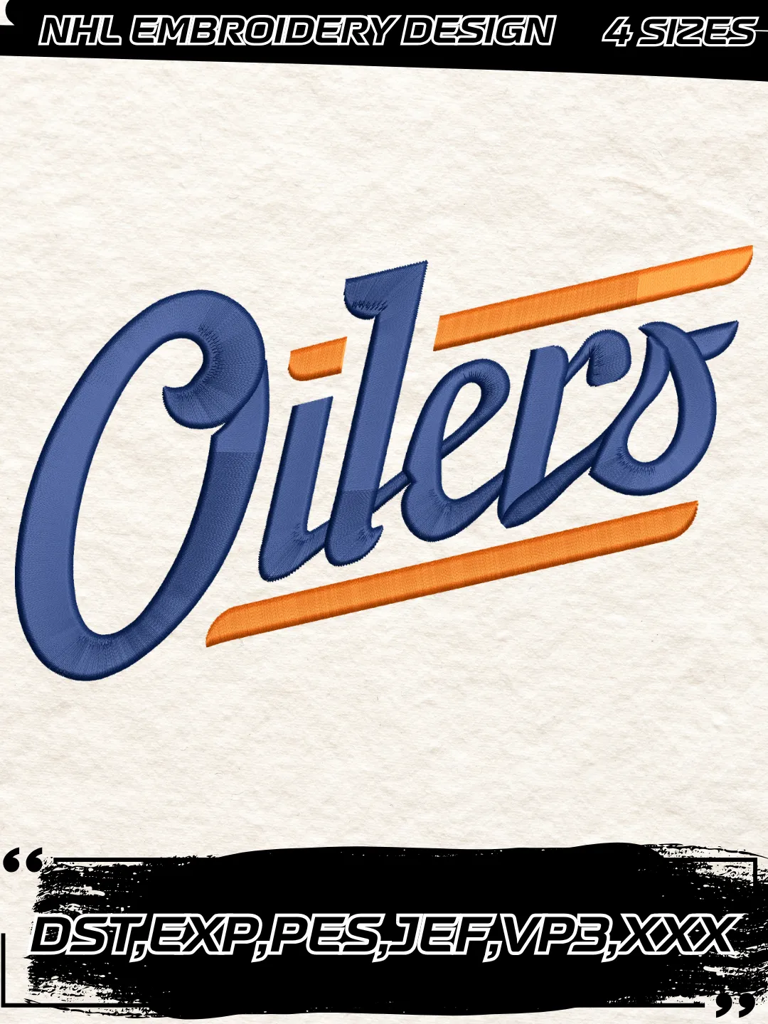 Edmonton Hockey Embroidery Design-Machine Embroidery File