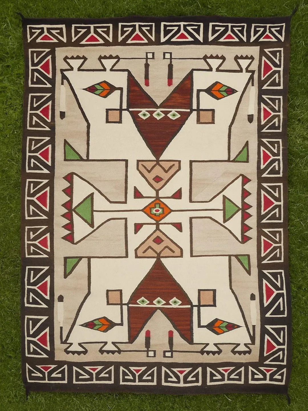 Yei Rug Red Tribal Yei Pictorial Weaving Handmade Rug Multicolored Yei Bi Chei Rugs ...