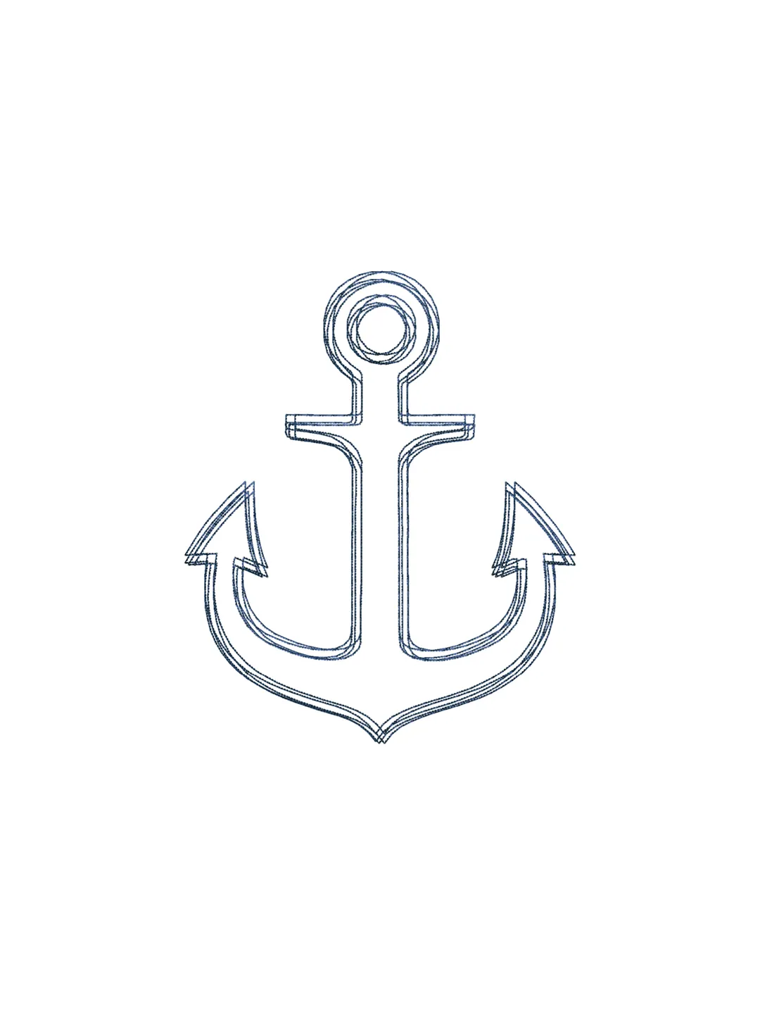 Anchor scribble stitch embroidery design,Anchor embroidery design,Fun embroidery design,INSTANT DOWNLOAD-1369