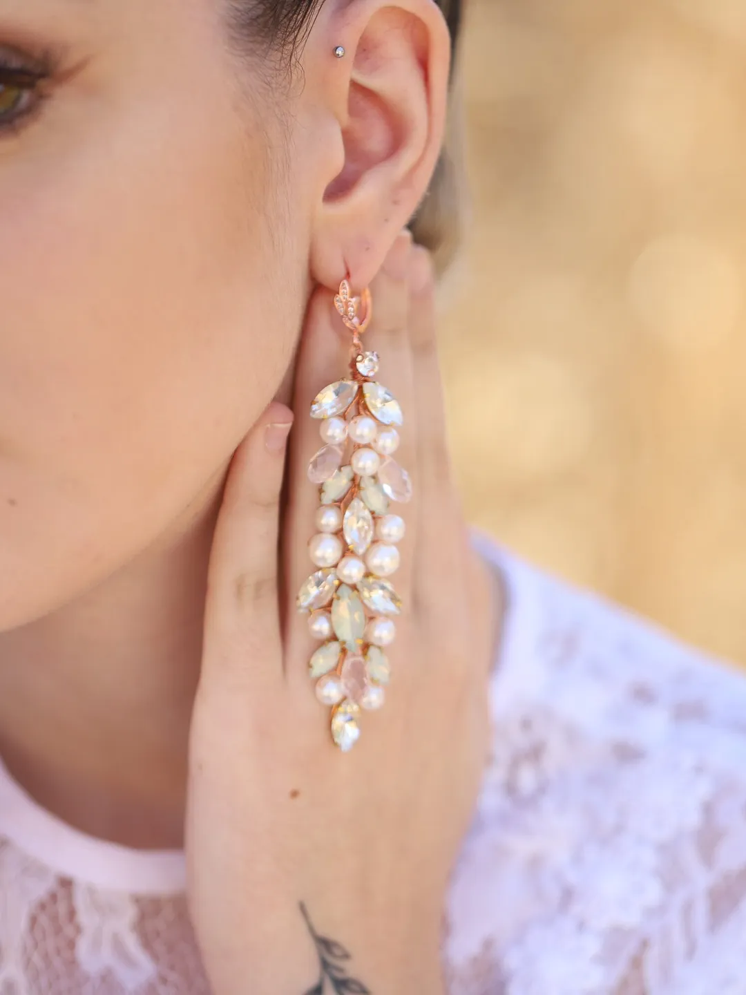 Crystal Dangle Earrings Elegant Rhinestone Chandelier Earrings - Crystal Dangle Drop Earrings For Weddings & Special Events Silver Rhinestone Earrings
