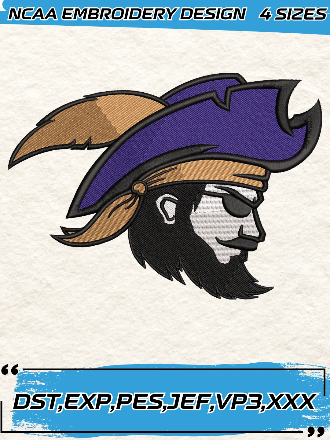 CSU Buccaneers Logos Embroidery Design,NCAA Logo Embroidery Design,Machine Embroidery Design File,4 Sizes, Digital Download