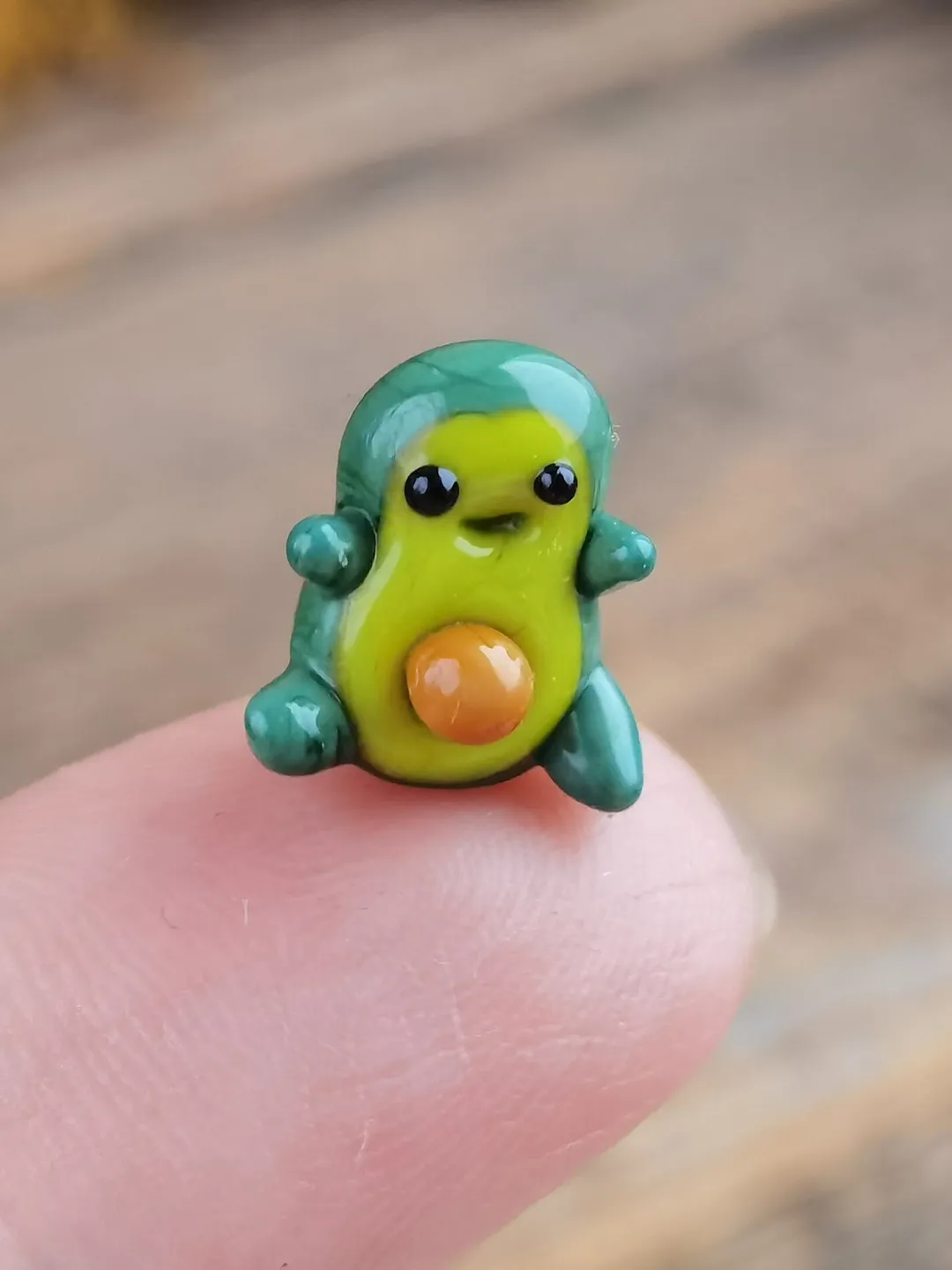 Tiny Glass animals KAWAII AVOCADO figurine Miniature Avocado Glass Avocado Miniature animals Vegetable figurines Desktop ornaments