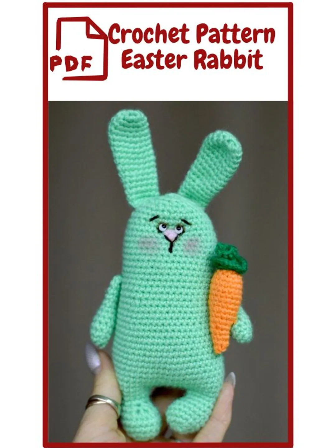 Crochet Pattern Easter Rabbit  -  Amigurumi PDF Crochet toy pattern