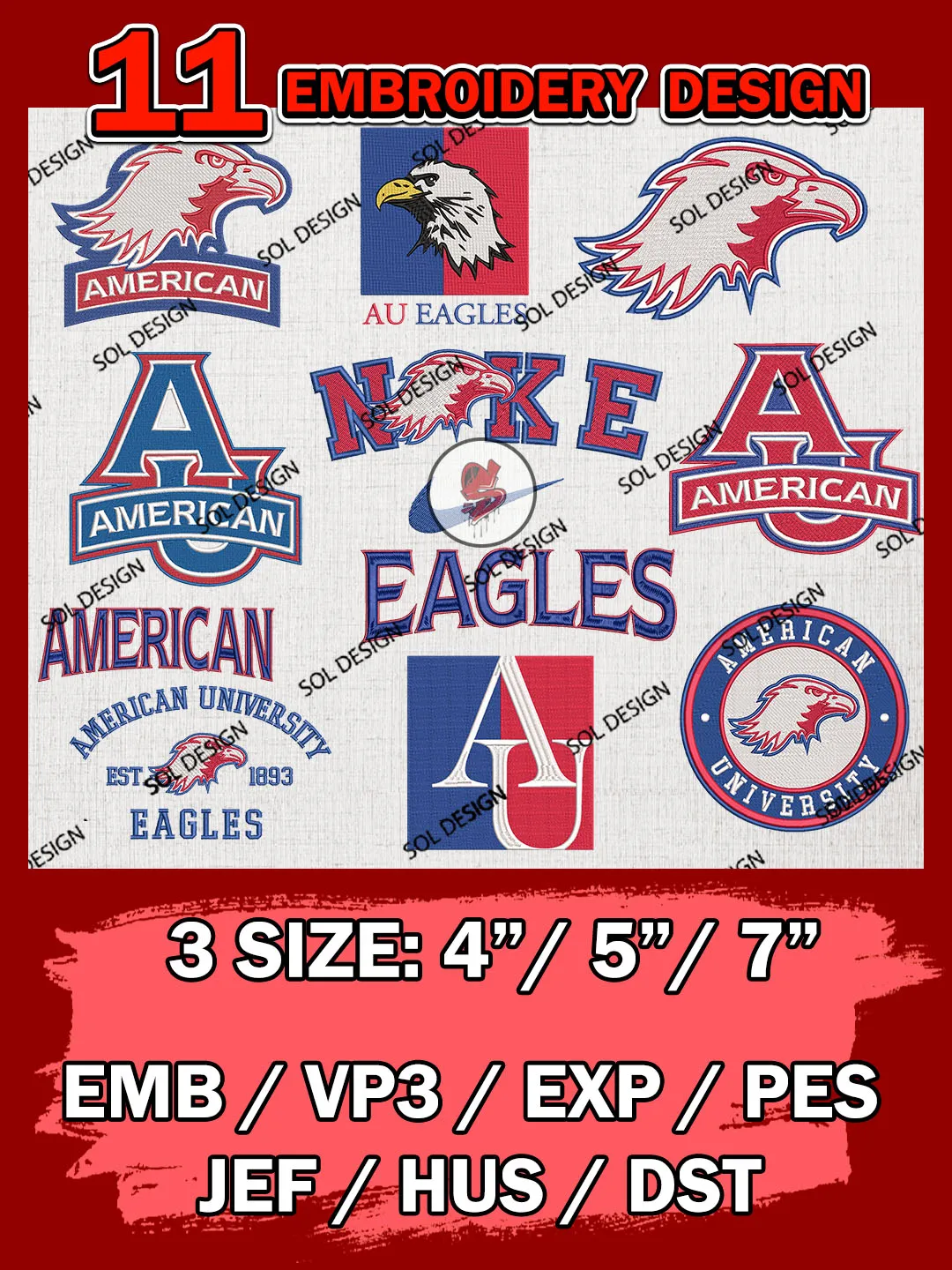 19 NCAA Army Black Knights Bundle Embroidery Files, NCAA Army Black Knights Team Bundle Embroidery Designs, NCAA Teams, National College Football Team 3 sizes, NCAA Army Black Knights Machine Embroidery, Digital Download