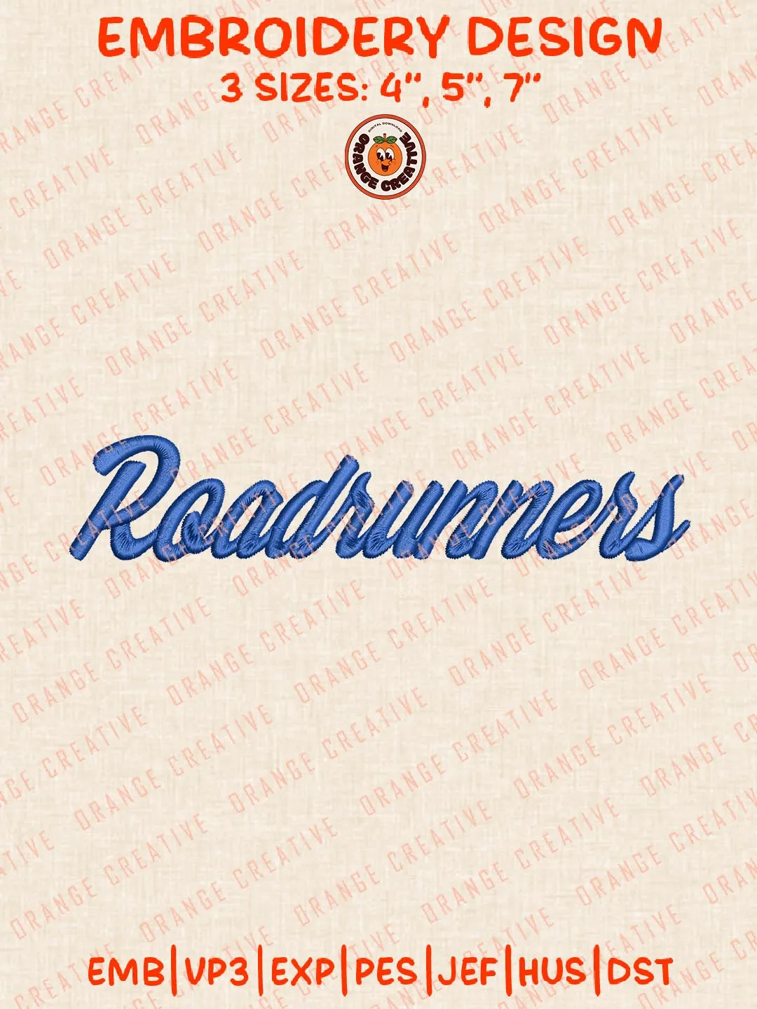 Roadrunners Embroidery Design, NCAA Cal State Bakersfield Roadrunners Logo Embroidery Design, Machine Embroidery Design File, 4 Sizes, Digital Download