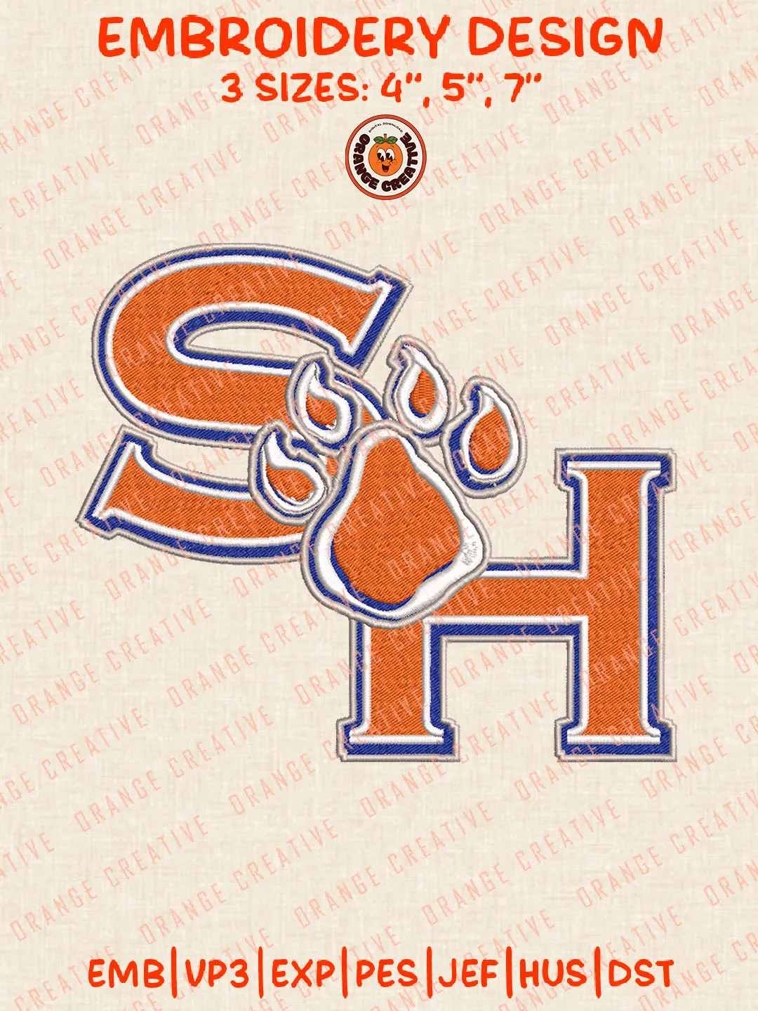 NCAA SH Bearkats Logo Embroidery Files, NCAA Sam Houston Bearkats Team Embroidery Designs, Football Team Machine Embroidery Files, NCAA Sam Houston Machine Embroidery, Digital Download