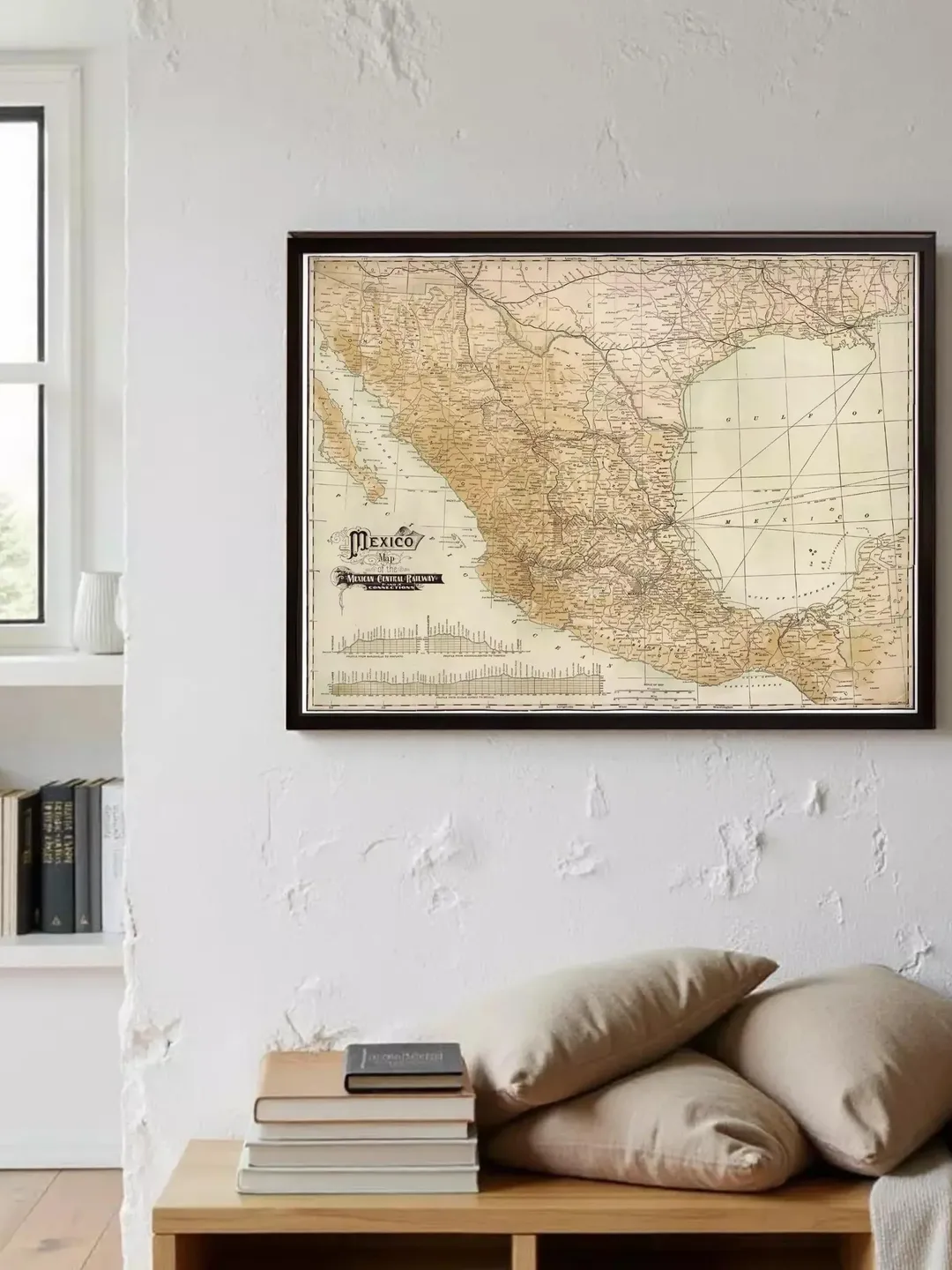 Old Map of Mexico 1910  | Wall Map Print