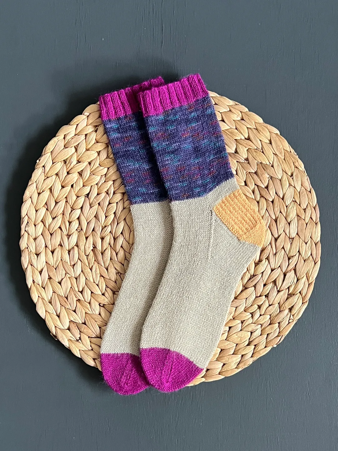 Handmade knitted womens socks/ Warm knitted accessory