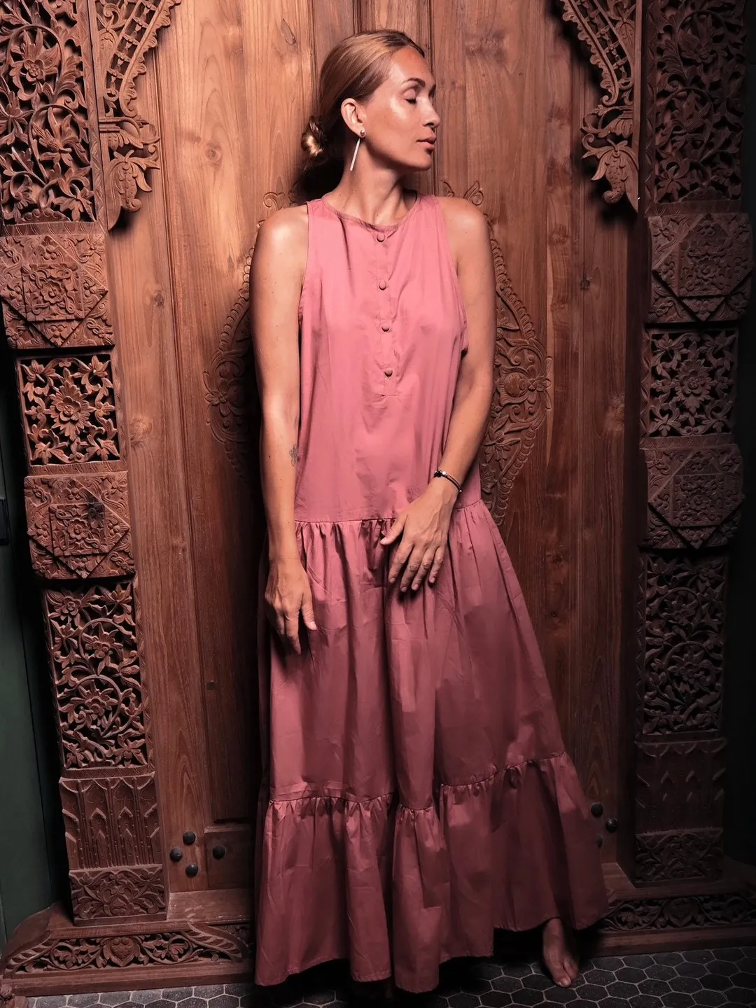 open lace back dress NEMA Resortwear Pink Cara Dress – Pasha Living main image 0