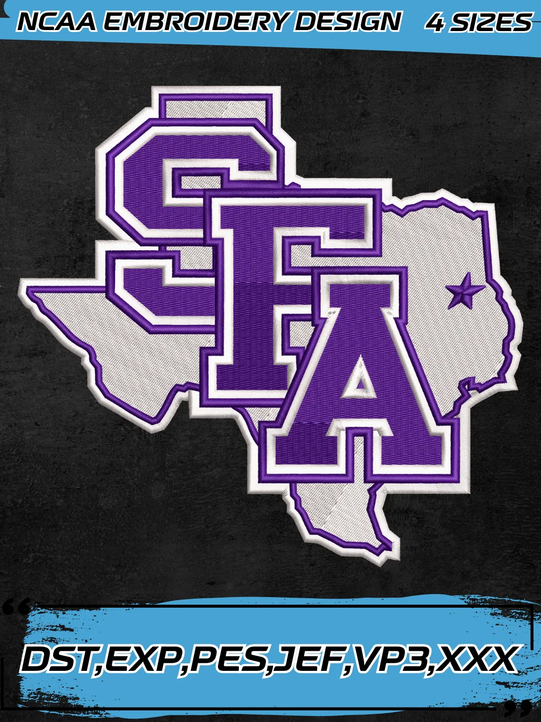 Stephen F. Austin Lumberjacks Logo Embroidery Design,NCAA Logo Embroidery Design,Machine Embroidery Design File,4 Sizes, Digital Download